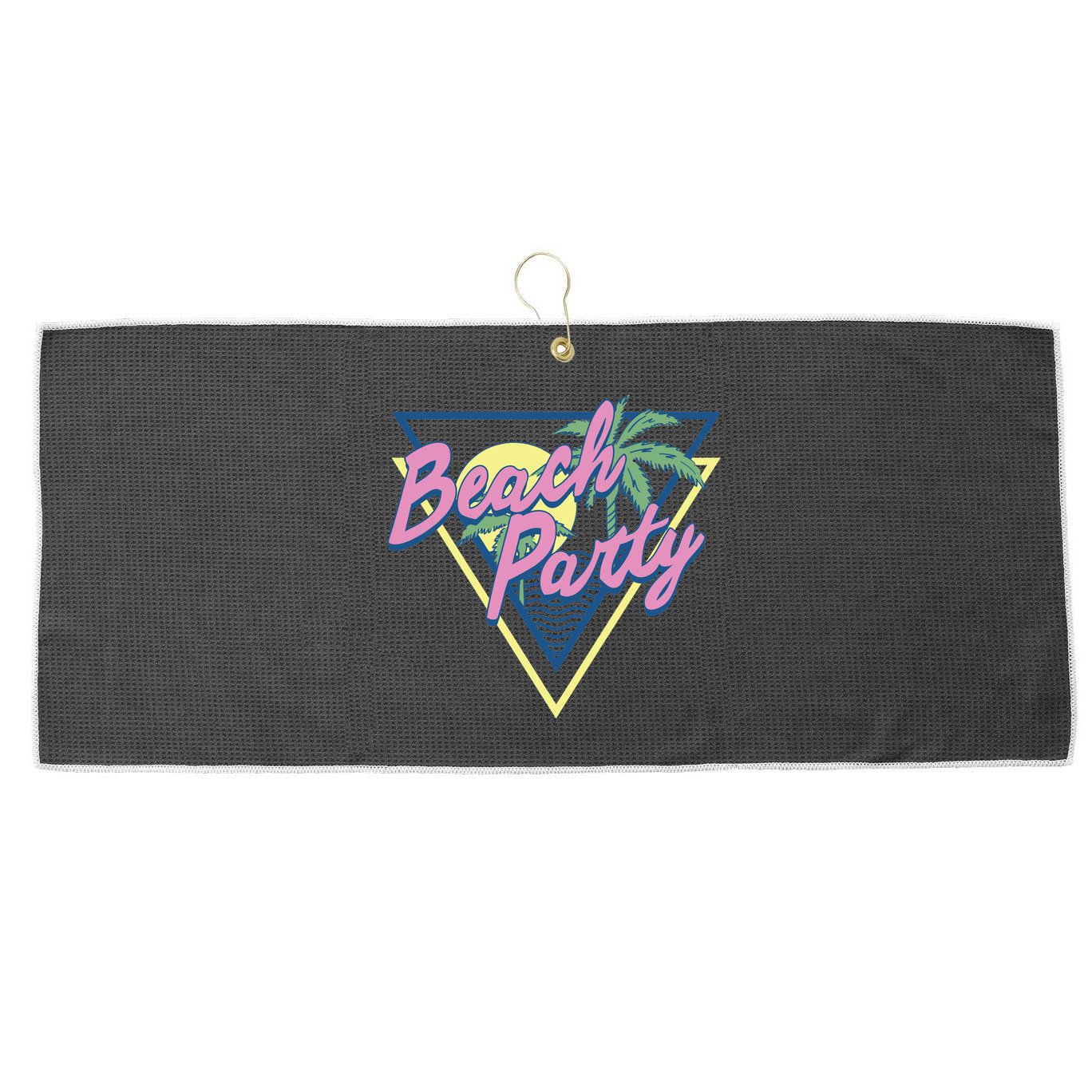 Beach Party Retro Wave Style Large Microfiber Waffle Golf Towel