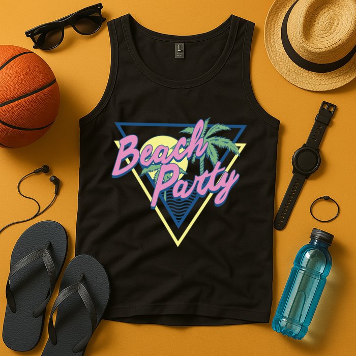 Beach Party Retro Wave Style Tank Top