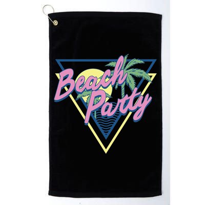 Beach Party Retro Wave Style Golf Towel