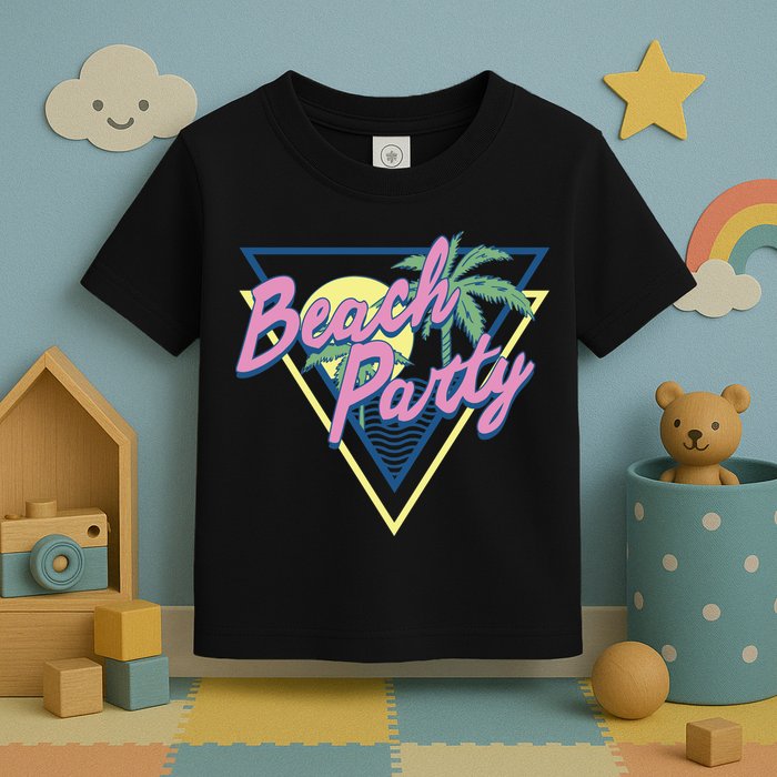 Beach Party Retro Wave Style Toddler T-Shirt
