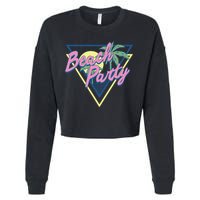 Beach Party Retro Wave Style Cropped Pullover Crew