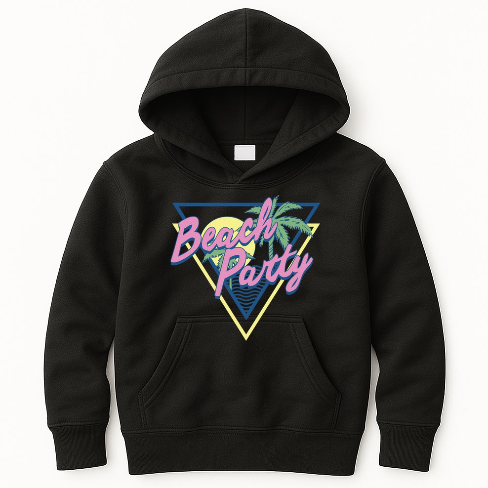 Beach Party Retro Wave Style Kids Hoodie