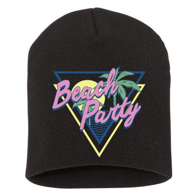 Beach Party Retro Wave Style Short Acrylic Beanie
