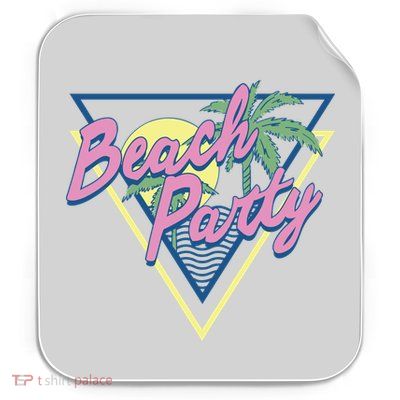 Beach Party Retro Wave Style Permanent Decal Sticker