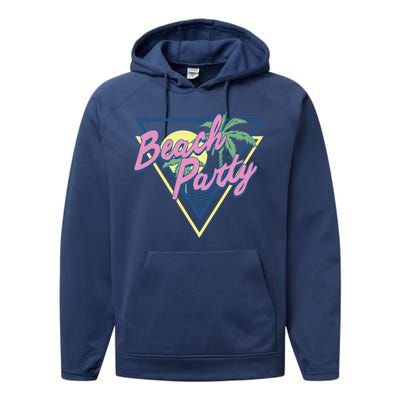 Beach Party Retro Wave Style Performance Fleece Hoodie