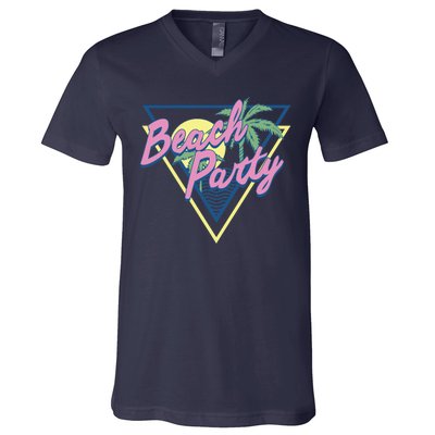 Beach Party Retro Wave Style V-Neck T-Shirt