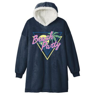 Beach Party Retro Wave Style Hooded Wearable Blanket