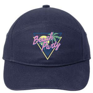 Beach Party Retro Wave Style 7-Panel Snapback Hat