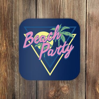 Beach Party Retro Wave Style Coaster