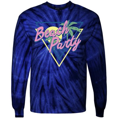 Beach Party Retro Wave Style Tie-Dye Long Sleeve Shirt