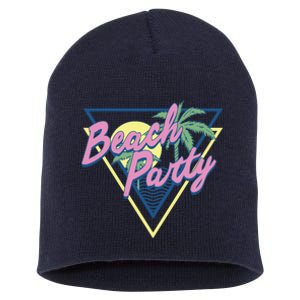 Beach Party Retro Wave Style Short Acrylic Beanie