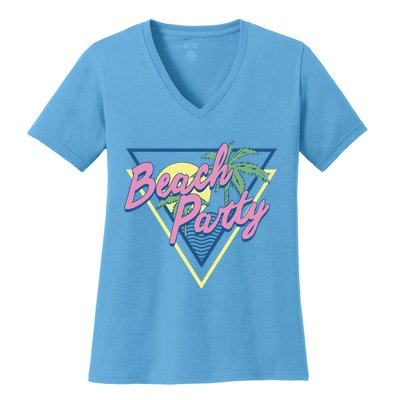 Beach Party Retro Wave Style Women's V-Neck T-Shirt