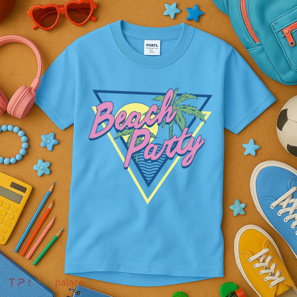 Beach Party Retro Wave Style Kids T-Shirt