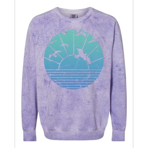 Beach Sunset Seagulls  Colorblast Crewneck Sweatshirt