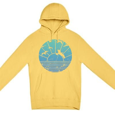 Beach Sunset Seagulls  Premium Pullover Hoodie