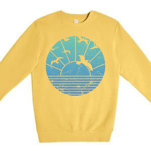 Beach Sunset Seagulls  Premium Crewneck Sweatshirt