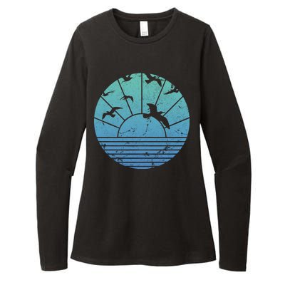 Beach Sunset Seagulls  Womens CVC Long Sleeve Shirt