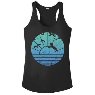 Beach Sunset Seagulls  Ladies PosiCharge Competitor Racerback Tank