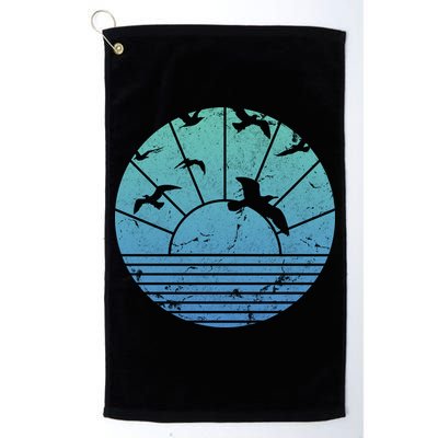 Beach Sunset Seagulls  Golf Towel