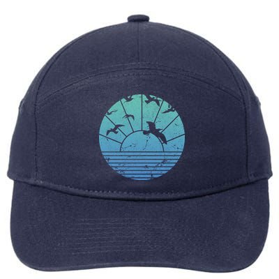 Beach Sunset Seagulls  7-Panel Snapback Hat