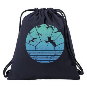 Beach Sunset Seagulls  Drawstring Bag