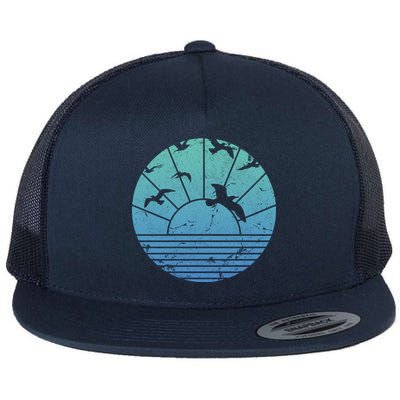 Beach Sunset Seagulls  Flat Bill Trucker Hat