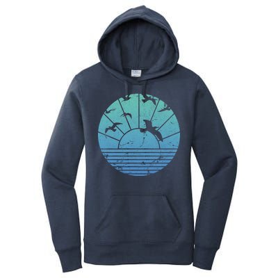 Beach Sunset Seagulls  Women's Pullover Hoodie