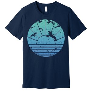 Beach Sunset Seagulls  Premium T-Shirt