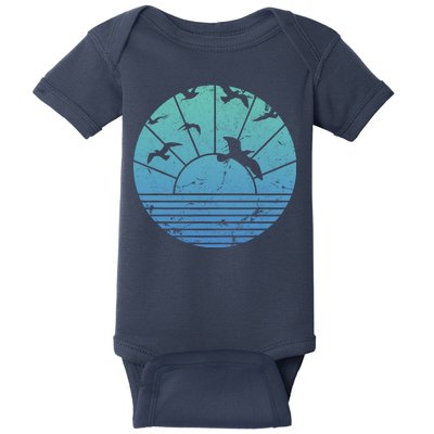 Beach Sunset Seagulls  Baby Bodysuit