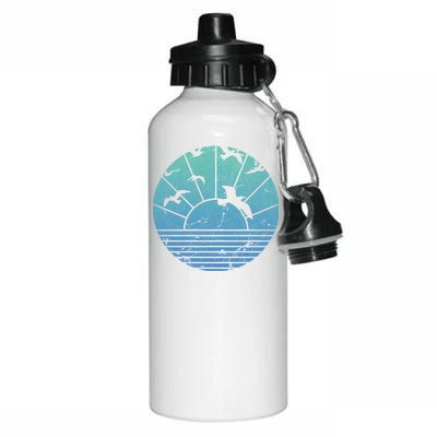 Beach Sunset Seagulls  Aluminum Water Bottle