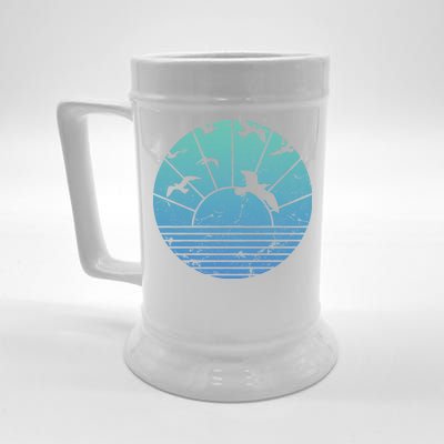 Beach Sunset Seagulls  Beer Stein