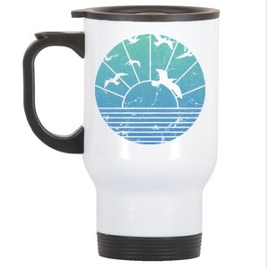 Beach Sunset Seagulls  Stainless Steel Travel Mug