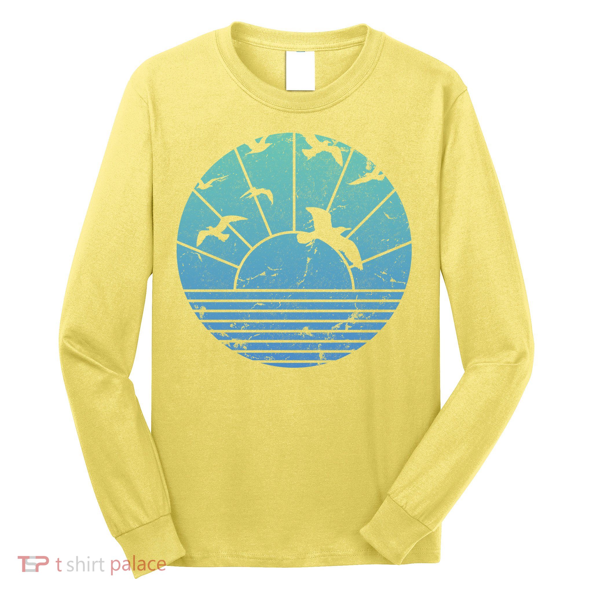 Beach Sunset Seagulls  Long Sleeve Shirt