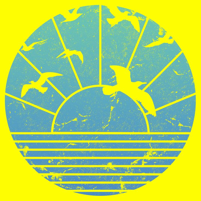 Beach Sunset Seagulls  T-Shirt