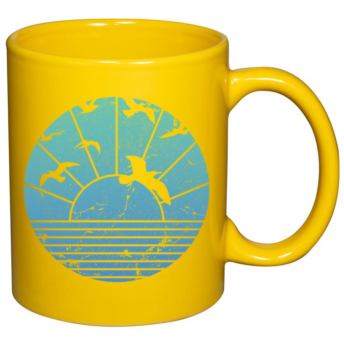 Beach Sunset Seagulls  11oz C Handle Ceramic Mug
