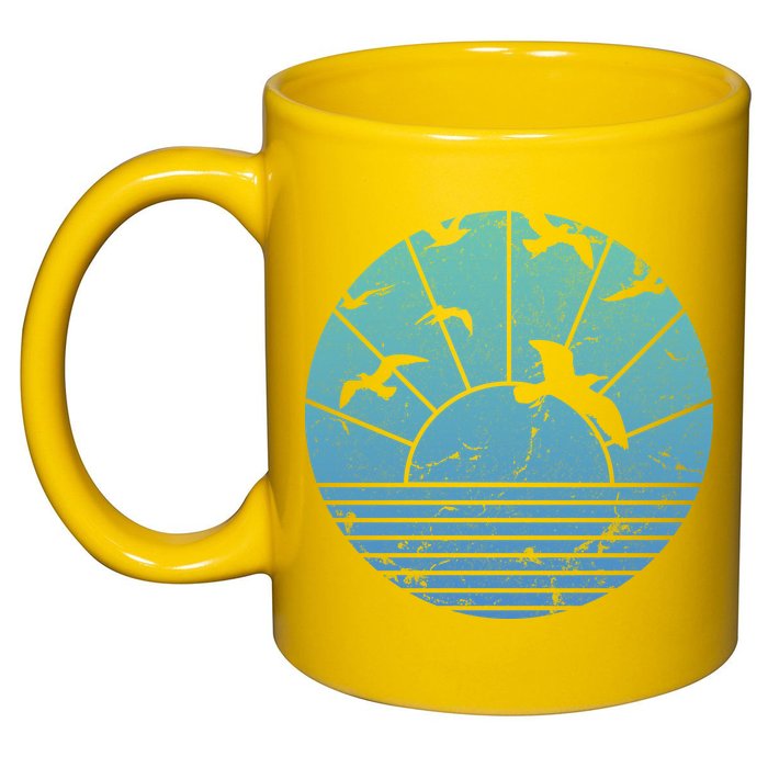 Beach Sunset Seagulls  11oz C Handle Ceramic Mug