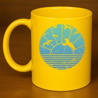 Beach Sunset Seagulls  11oz C Handle Ceramic Mug