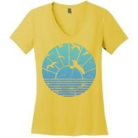 Beach Sunset Seagulls  Women's V-Neck T-Shirt