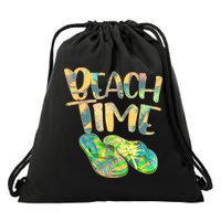 Beach Time Flip Flops Summer Fun Drawstring Bag