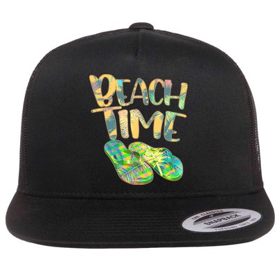 Beach Time Flip Flops Summer Fun Flatbill Hat