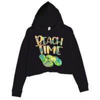 Beach Time Flip Flops Summer Fun Crop Fleece Hoodie