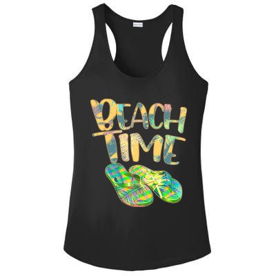 Beach Time Flip Flops Summer Fun Ladies PosiCharge Competitor Racerback Tank