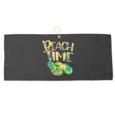 Beach Time Flip Flops Summer Fun Large Microfiber Waffle Golf Towel