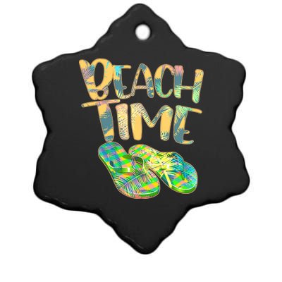 Beach Time Flip Flops Summer Fun Ceramic Star Ornament