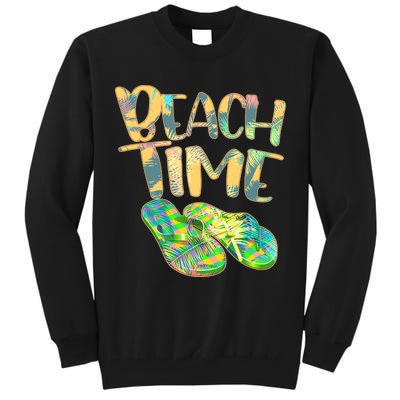 Beach Time Flip Flops Summer Fun Tall Sweatshirt