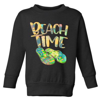 Beach Time Flip Flops Summer Fun Toddler Sweatshirt