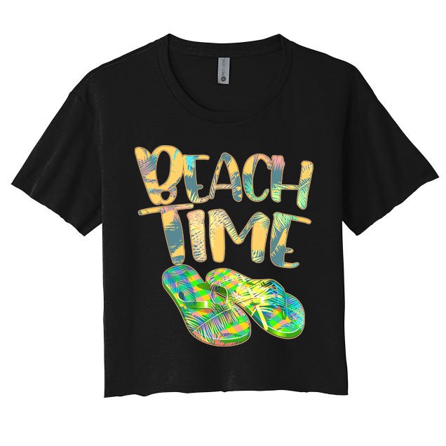 Beach Time Flip Flops Summer Fun Crop Top