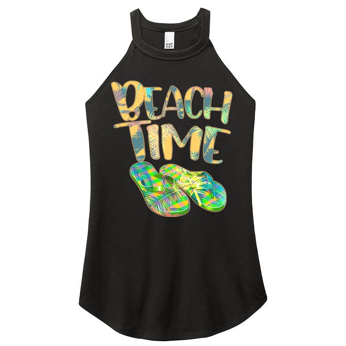 Beach Time Flip Flops Summer Fun Women's Perfect Tri Rocker Tank