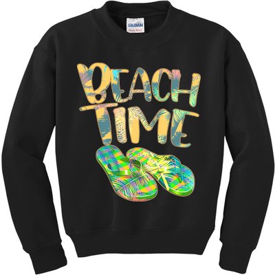 Beach Time Flip Flops Summer Fun Kids Sweatshirt