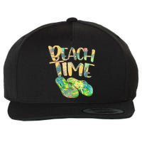 Beach Time Flip Flops Summer Fun Wool Snapback Cap